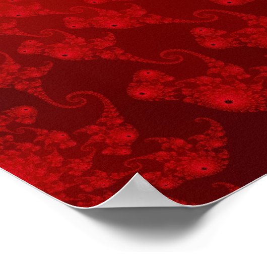 Deep Red Seahorse Herd Poster (Hoek)