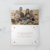 Deep Red Season's Greetings Retro Stars Foto Feestdagen Kaart (Binnen)