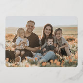 Deep Red Season's Greetings Retro Stars Foto Folie Feestdagenkaart (Achterkant)