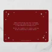 Deep Red Season's Groetjes Retro Stars Flat Folie Feestdagenkaart (Achterkant)