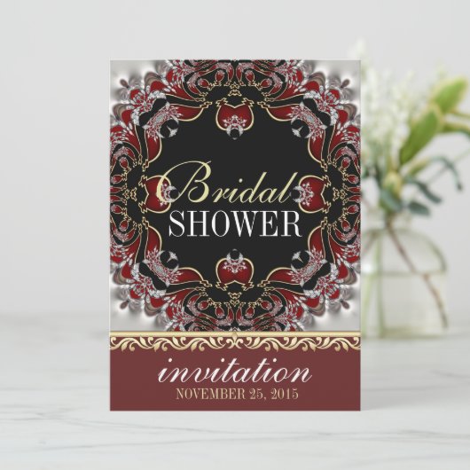 Deep Red Silver Satin Vrijgezellenfeest Kaart (Staand voorkant)