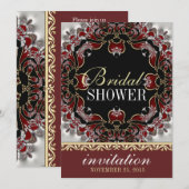 Deep Red Silver Satin Vrijgezellenfeest Kaart (Voorkant / Achterkant)