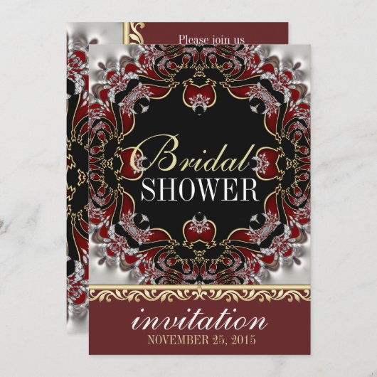 Deep Red Silver Satin Vrijgezellenfeest Kaart (Voorkant / Achterkant)