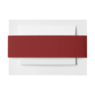 Deep Red Solid Color Invitation Belly Band Uitnodigingen Wikkel