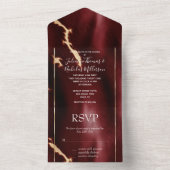 Deep Red Southwest Koeienhuid All In One Uitnodiging (Binnen)