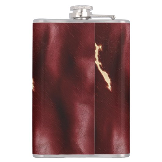 Deep Red Southwest Koeienhuid Heupfles (Achterkant)