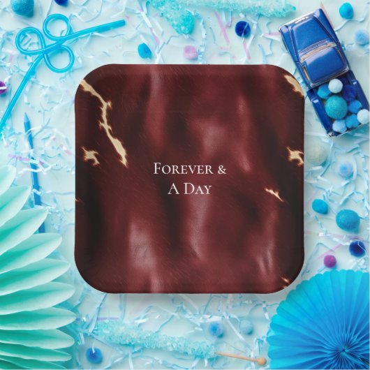 Deep Red Southwest Koeienhuid Papieren Bordje (Feest)