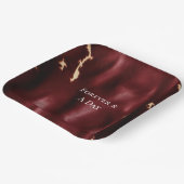 Deep Red Southwest Koeienhuid Papieren Bordje (Gebogen)