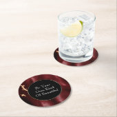 Deep Red Southwest Koeienhuid Ronde Kartonnen Onderzetter (Insitu)