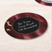 Deep Red Southwest Koeienhuid Ronde Kartonnen Onderzetter (Gebogen)