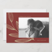 Deep Red Sprout Photo Holiday Card Feestdagenkaart (Voorkant)