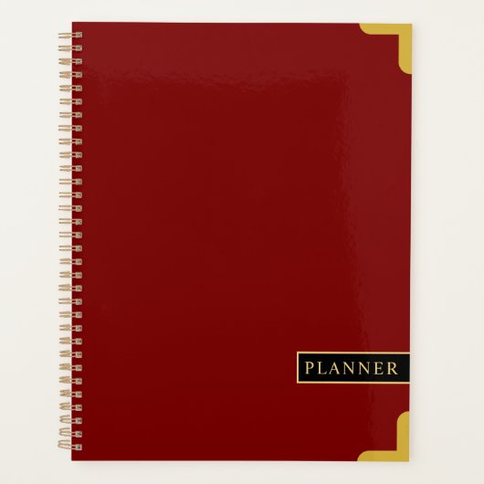 Deep Red Stijlvolle Planner voor Werk of School (Voorkant)