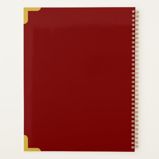 Deep Red Stijlvolle Planner voor Werk of School (Achterkant)