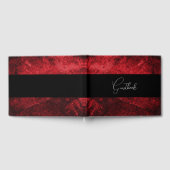 Deep Red Stone textuur bruiloft Gastenboek (Volledig)