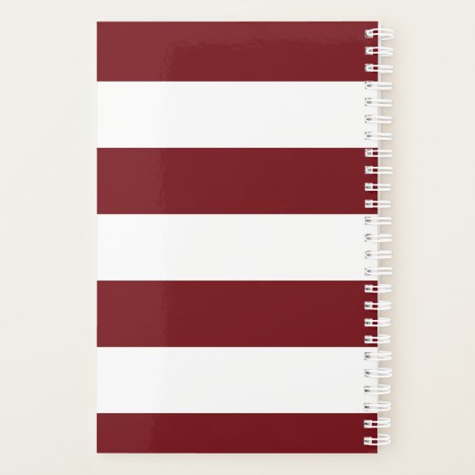 Deep Red Striped Planner (Achterkant)