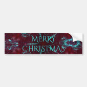 Deep Red Turquoise Merry Kerstkaleidoscoop Bumpersticker (Voorkant)