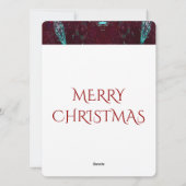 Deep Red Turquoise Merry Kerstkaleidoscoop Feestdagenkaart (Achterkant)