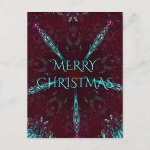 Deep Red Turquoise Merry Kerstkaleidoscoop Feestdagenkaart