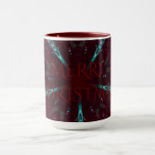 Deep Red Turquoise Merry Kerstkaleidoscoop Mok (Midden)