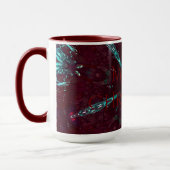 Deep Red Turquoise Merry Kerstkaleidoscoop Mok (Links)