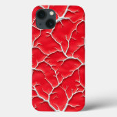 Deep Red Vein iPhone Case with Organic Texture (Achterkant)