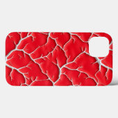 Deep Red Vein iPhone Case with Organic Texture (Achterkant (horizontaal))