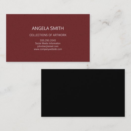 Deep red visitekaartje (Voorkant / Achterkant)