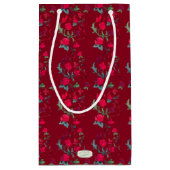 Deep Red Wassail Floral Gift Bag Klein Cadeauzakje (Achterkant)