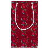 Deep Red Wassail Floral Gift Bag Klein Cadeauzakje (Voorkant)