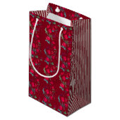 Deep Red Wassail Floral Gift Bag Klein Cadeauzakje (Voorkant Gekanteld)