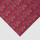 Deep Red Wassail Floral Tissue Paper Tissuepapier (Detail)