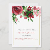 Deep Red Waterverf Roos Vrijgezellenfeest Kaart (Voorkant)