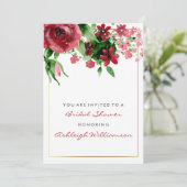 Deep Red Waterverf Roos Vrijgezellenfeest Kaart (Staand voorkant)