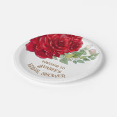Deep Red Waterverf Rozen Vrijgezellenfeest Papieren Bordje (Gekanteld)