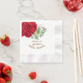 Deep Red Waterverf Rozen Vrijgezellenfeest Servet (Insitu)