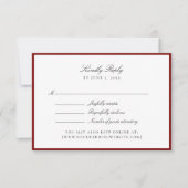 Deep Red Wedding Rsvp card Kaartje (Voorkant)