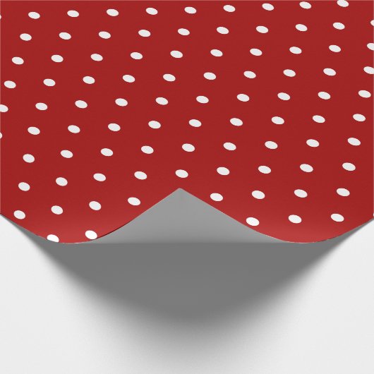 Deep red | witte stip cadeaupapier (Hoek)
