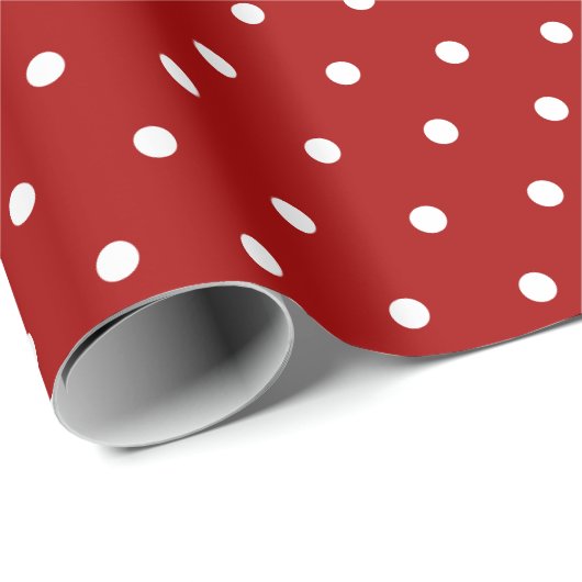 Deep red | witte stip cadeaupapier (Rol Hoek)