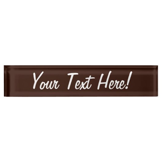 Deep Rich Brown kleurdecor  Naambordje (Voorkant)
