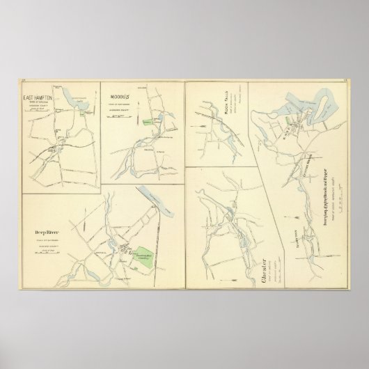 Deep River, Ivoryton, Center Brook, Essex Poster (Voorkant)