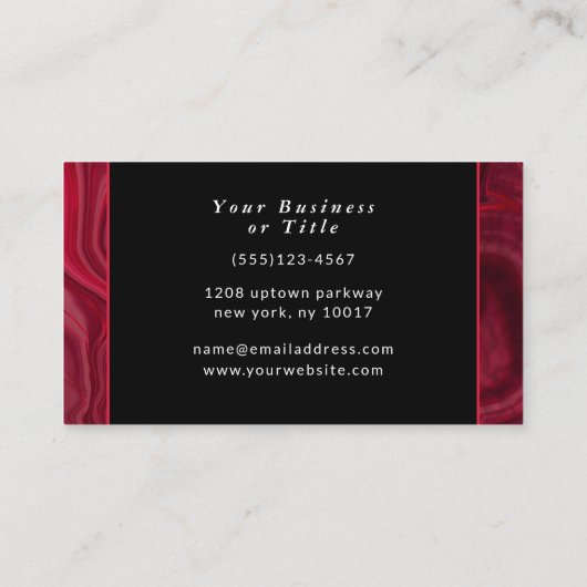 Deep Roos Abstract Agate Marged Pattern Visitekaartje (Achterkant)