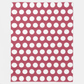  Deep Roos geometrische witte polka stippen Fleece Deken (Voorkant)