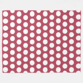  Deep Roos geometrische witte polka stippen Fleece Deken (Voorkant (Horizontaal))