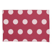  Deep Roos geometrische witte polka stippen Kussensloop (Voorkant-Links)