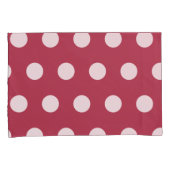  Deep Roos geometrische witte polka stippen Kussensloop (Voorkant-Rechts)