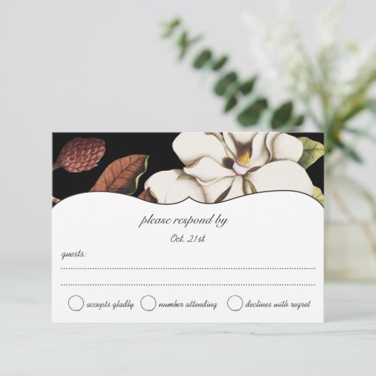 Deep Roos Magnolia Wedding RSVP (Staand voorkant)