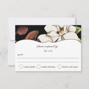 Deep Roos Magnolia Wedding RSVP Kaartje