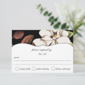 Deep Roos Magnolia Wedding RSVP Kaartje (Staand voorkant)