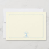 Deep Rooted Blue Baptism Photo Invitation Kaart (Achterkant)