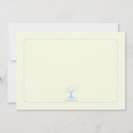 Deep Rooted Blue Baptism Photo Invitation Kaart (Achterkant)